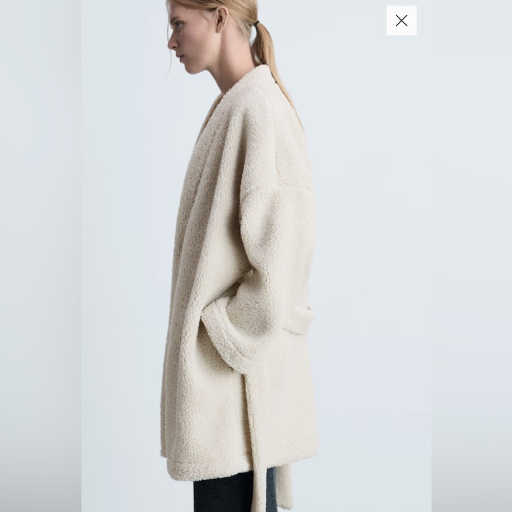 Cozy Cream shearling home robe